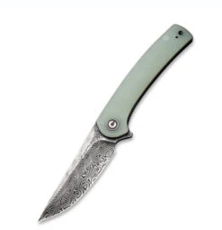 Civivi Mini Asticus Flipper - Natural G10 Handle (3.25" Black Hand Rubbed Damascus) C 19026B-DS1