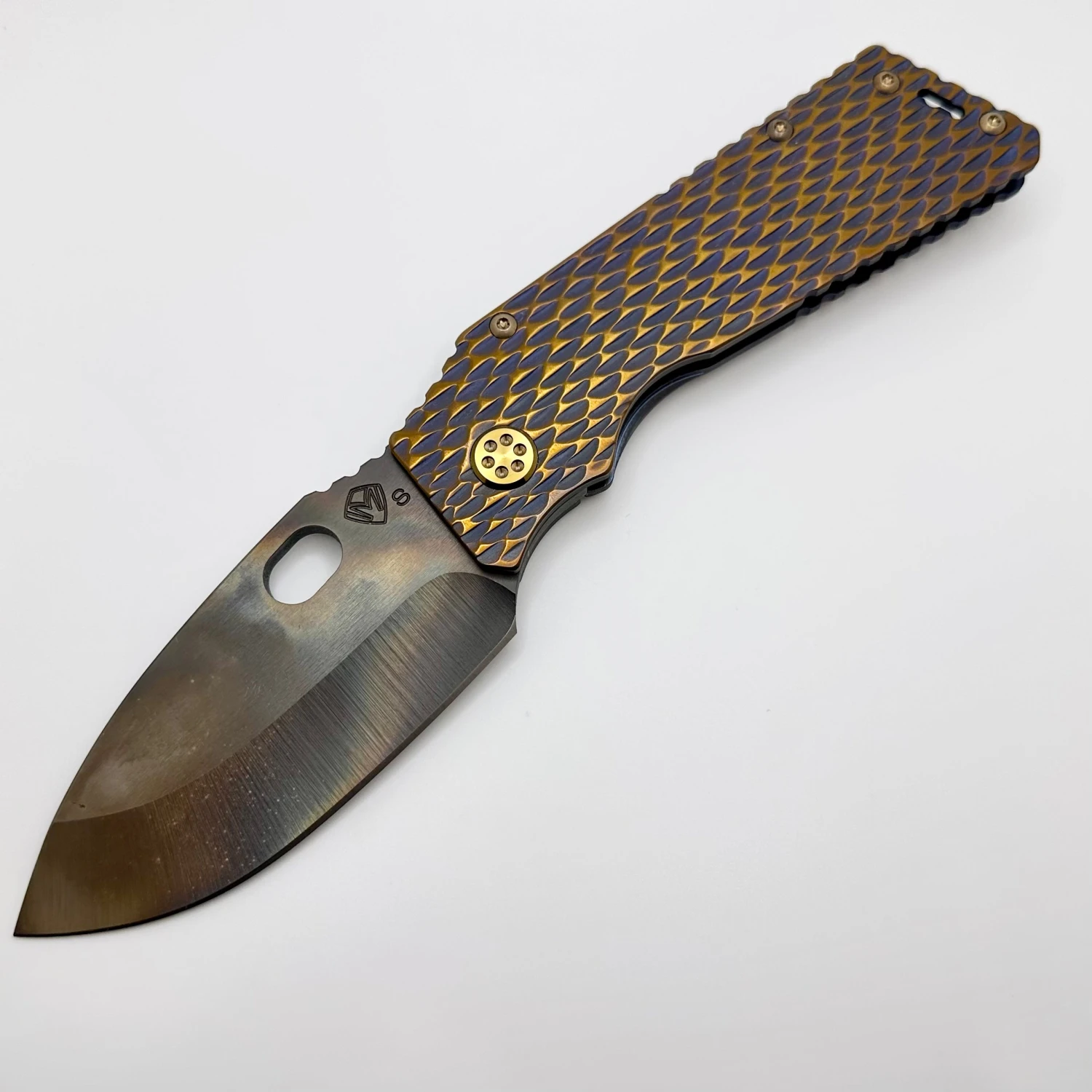 Medford TFF-1 S35VN Vulcan & Violet/Bronze Dragon Skin Sculpted Handles W/ Bronze Hardware/Clip 1 Medford TFF-1 S35VN Vulcan & Violet/Bronze Dragon Skin Sculpted Handles W/ Bronze Hardware/Clip