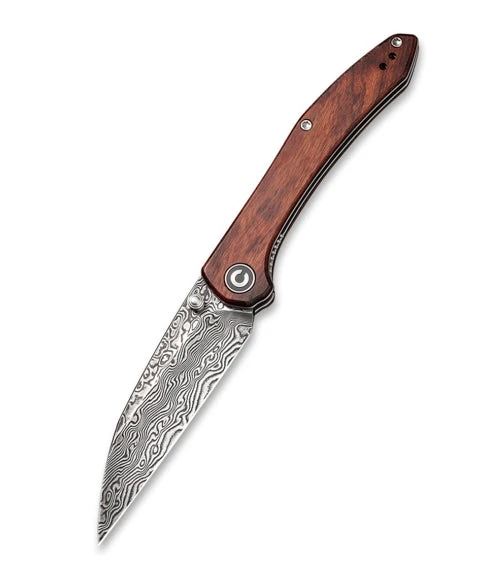 Civivi Hadros Thumb Stud Knife - Cuibourtia Wood Handle (3.35" Black Hand Rubbed Damascus) C 20004-DS1 1 Civivi Hadros Thumb Stud Knife - Cuibourtia Wood Handle (3.35" Black Hand Rubbed Damascus) C 20004-DS1