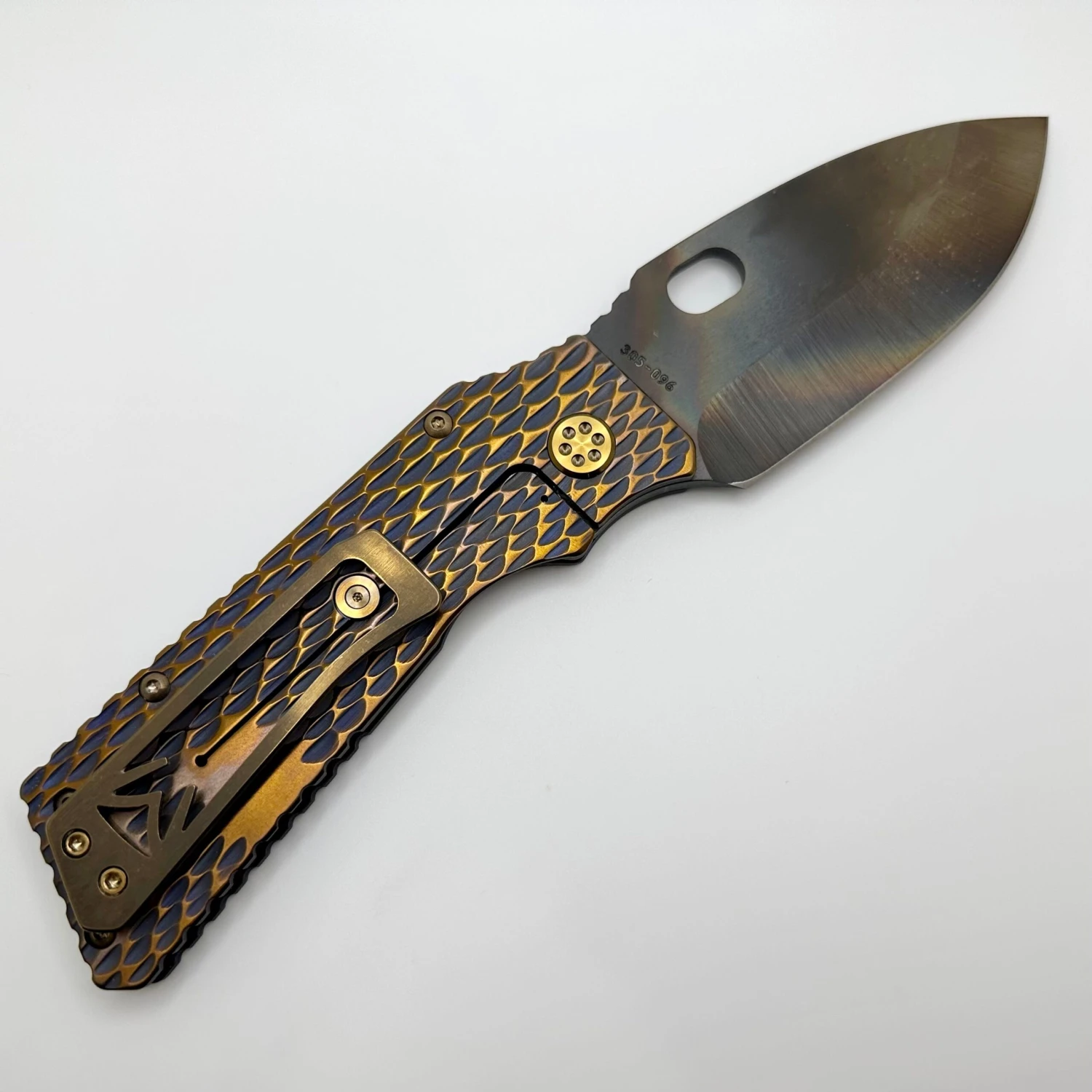 Medford TFF-1 S35VN Vulcan & Violet/Bronze Dragon Skin Sculpted Handles W/ Bronze Hardware/Clip 2 Medford TFF-1 S35VN Vulcan & Violet/Bronze Dragon Skin Sculpted Handles W/ Bronze Hardware/Clip - Image 2