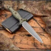 RMJ Tactical Raider Dagger 3V Fixed Blade W/ Dirty Olive G-10 & Kydex Sheath