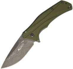 Kershaw Knockout OD Green & Damascus 1870OLDAM