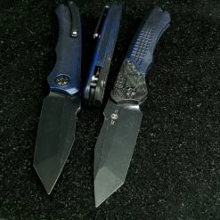 Heretic Knives Wraith Auto Battleworn Black Tanto W/ Carbon Fiber Bolster & Breakthrough Blue Handle DLC H100-8A-BRKBLU 25 Heretic Knives Wraith Auto Battleworn Black Tanto W/ Carbon Fiber Bolster & Breakthrough Blue Handle DLC H100-8A-BRKBLU -Nc Blade E22C028C A9FE 49C8 8843 50772F1AD8BC