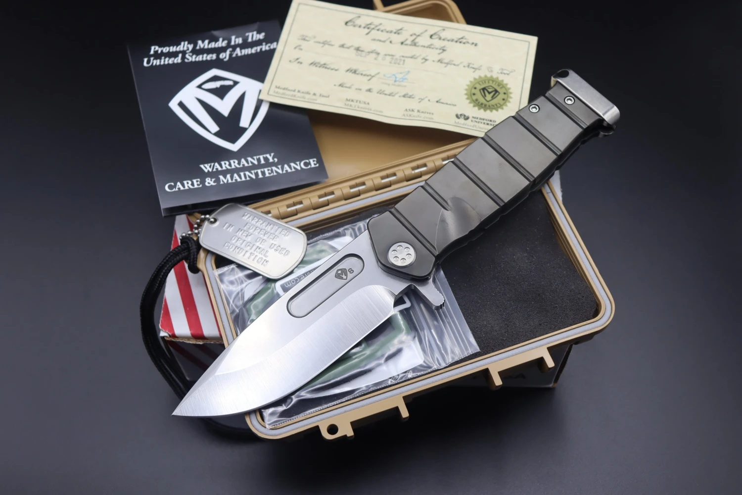 Medford Knife Fighter Flipper USMC PVD & S35 Tumbled 107-043 2 Medford Knife Fighter Flipper USMC PVD & S35 Tumbled 107-043 - Image 2