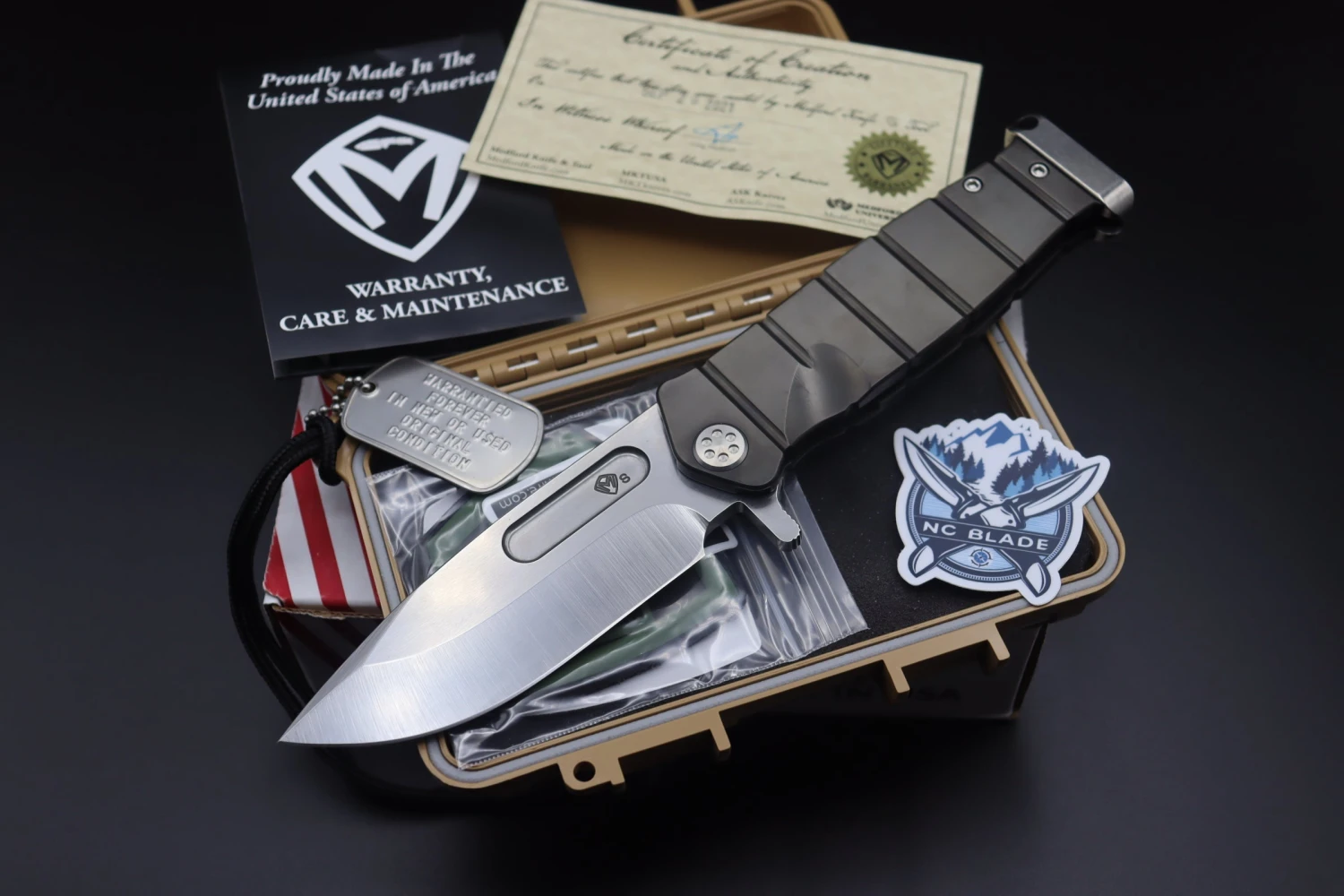 Medford Knife Fighter Flipper USMC PVD & S35 Tumbled 107-043 1 Medford Knife Fighter Flipper USMC PVD & S35 Tumbled 107-043