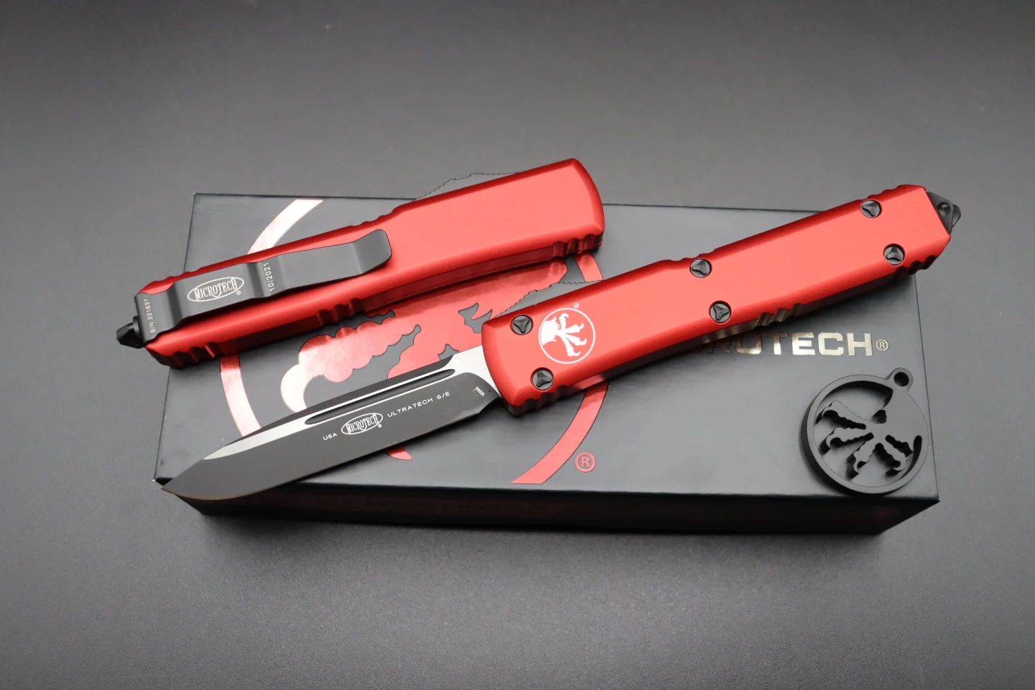 Microtech Ultratech S/E Black Standard Red 121-1RD 1 Microtech Ultratech S/E Black Standard Red 121-1RD