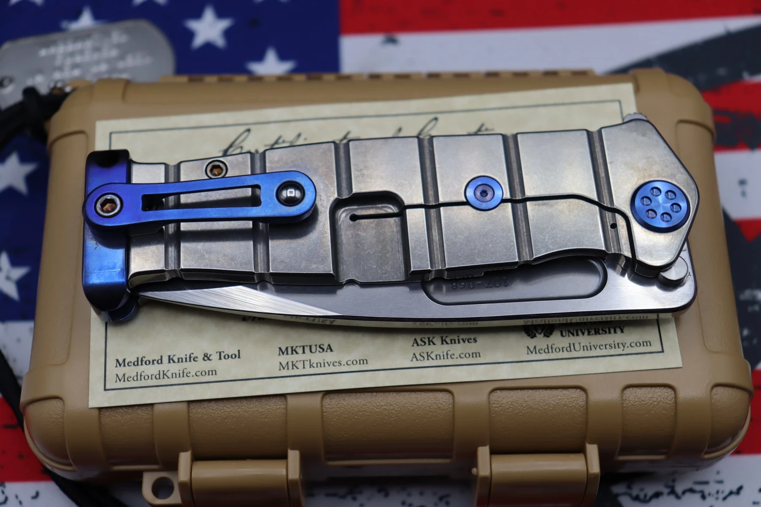 Medford Knife Fighter Flipper USMC Tumbled & Blue With Cpm-S35 10 Medford Knife Fighter Flipper USMC Tumbled & Blue With Cpm-S35 - Image 10