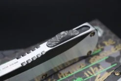 Heretic Knives Manticore X Hand Ground Vegas Forge Damascus DLC D/E & Two Tone DLC Hefted Stainless Steel Handle With Flamed Clip & CF Button -Nc Blade IMG 4497