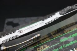 Heretic Knives Manticore X Hand Ground Vegas Forge Damascus DLC D/E & Two Tone DLC Hefted Stainless Steel Handle With Flamed Clip & CF Button -Nc Blade IMG 4498