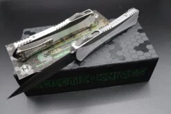 Heretic Knives Manticore X Hand Ground Vegas Forge Damascus DLC D/E & Two Tone DLC Hefted Stainless Steel Handle With Flamed Clip & CF Button -Nc Blade IMG 4500