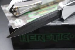 Heretic Knives Manticore X Hand Ground Vegas Forge Damascus DLC D/E & Two Tone DLC Hefted Stainless Steel Handle With Flamed Clip & CF Button -Nc Blade IMG 4501