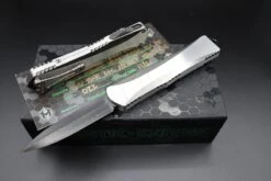 Heretic Knives Manticore X Hand Ground Vegas Forge Damascus DLC D/E & Two Tone DLC Hefted Stainless Steel Handle With Flamed Clip & CF Button -Nc Blade IMG 4504