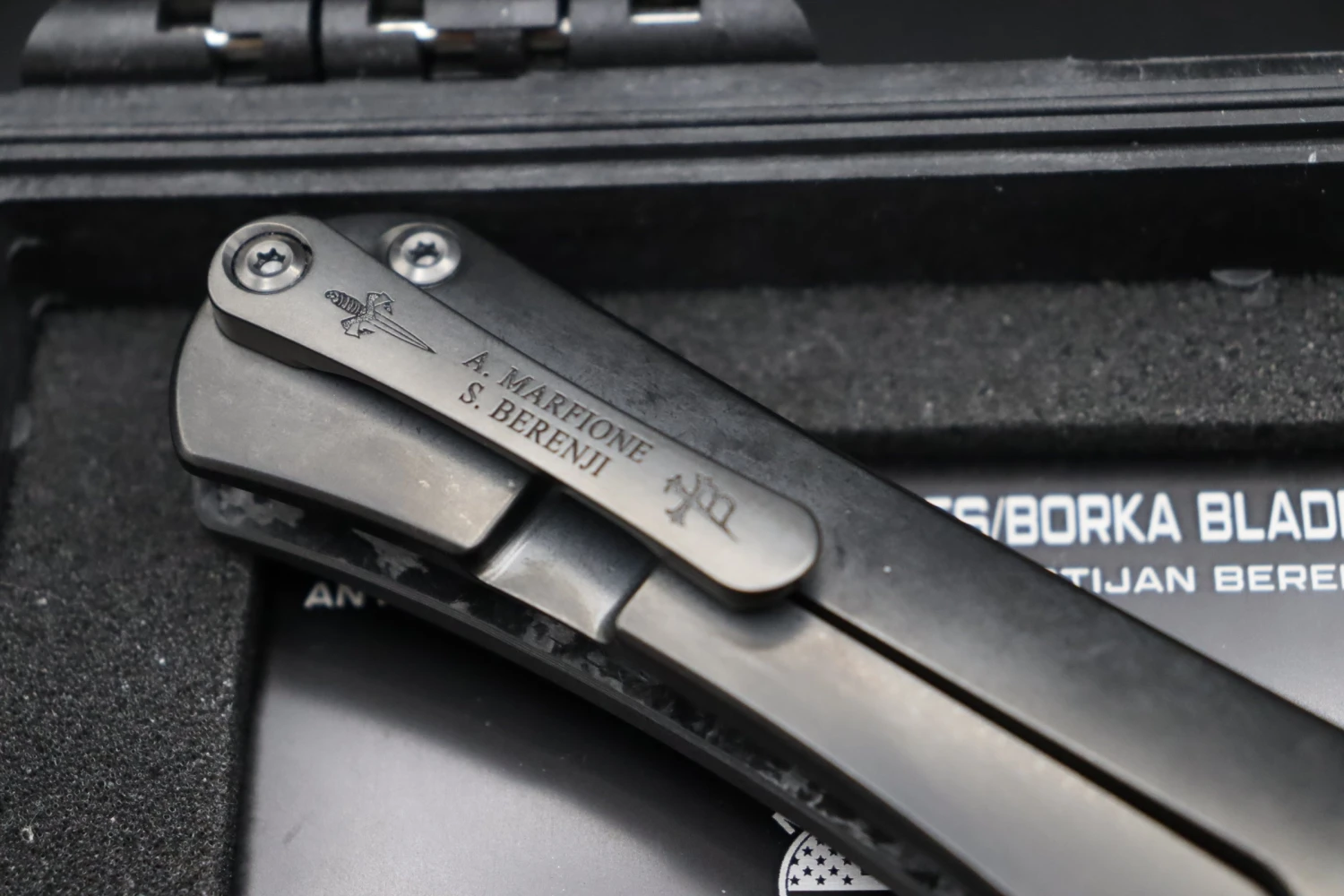 Marfione Custom Borka Blades SBTF DLC Carboquartz Handle & Star Grind Tanto DLC & HiTex Chip NYCKS 8 Marfione Custom Borka Blades SBTF DLC Carboquartz Handle & Star Grind Tanto DLC & HiTex Chip NYCKS - Image 8