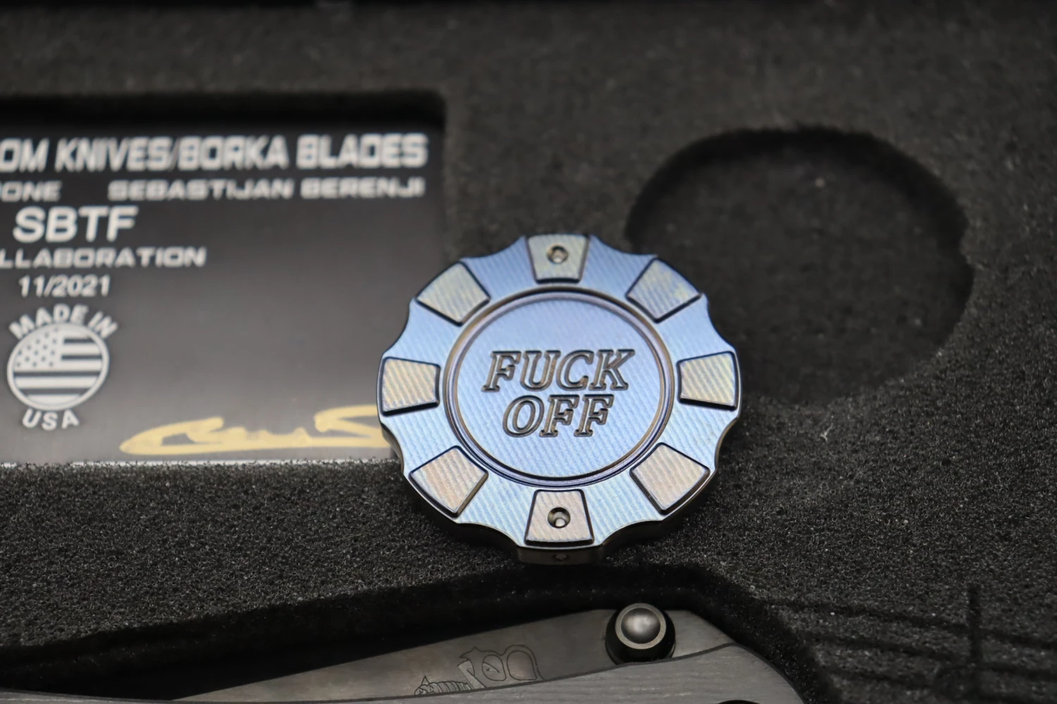 Marfione Custom Borka Blades SBTF DLC Carboquartz Handle & Star Grind Tanto DLC & HiTex Chip NYCKS 14 Marfione Custom Borka Blades SBTF DLC Carboquartz Handle & Star Grind Tanto DLC & HiTex Chip NYCKS - Image 14