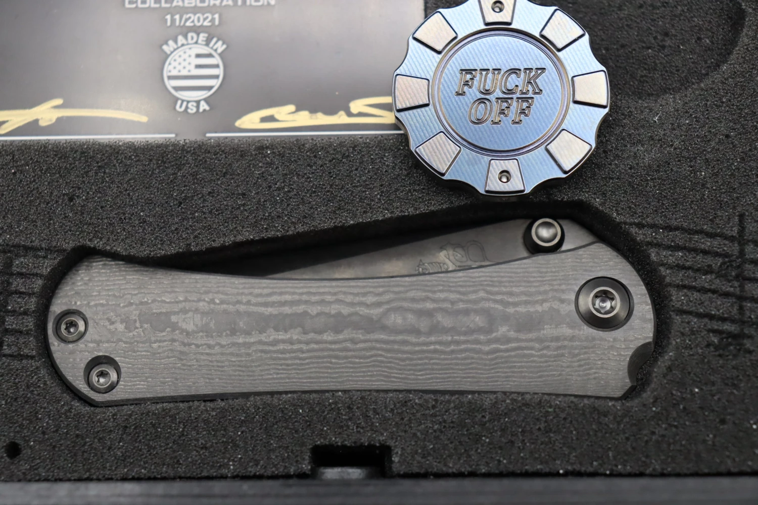 Marfione Custom Borka Blades SBTF DLC Carboquartz Handle & Star Grind Tanto DLC & HiTex Chip NYCKS 15 Marfione Custom Borka Blades SBTF DLC Carboquartz Handle & Star Grind Tanto DLC & HiTex Chip NYCKS - Image 15