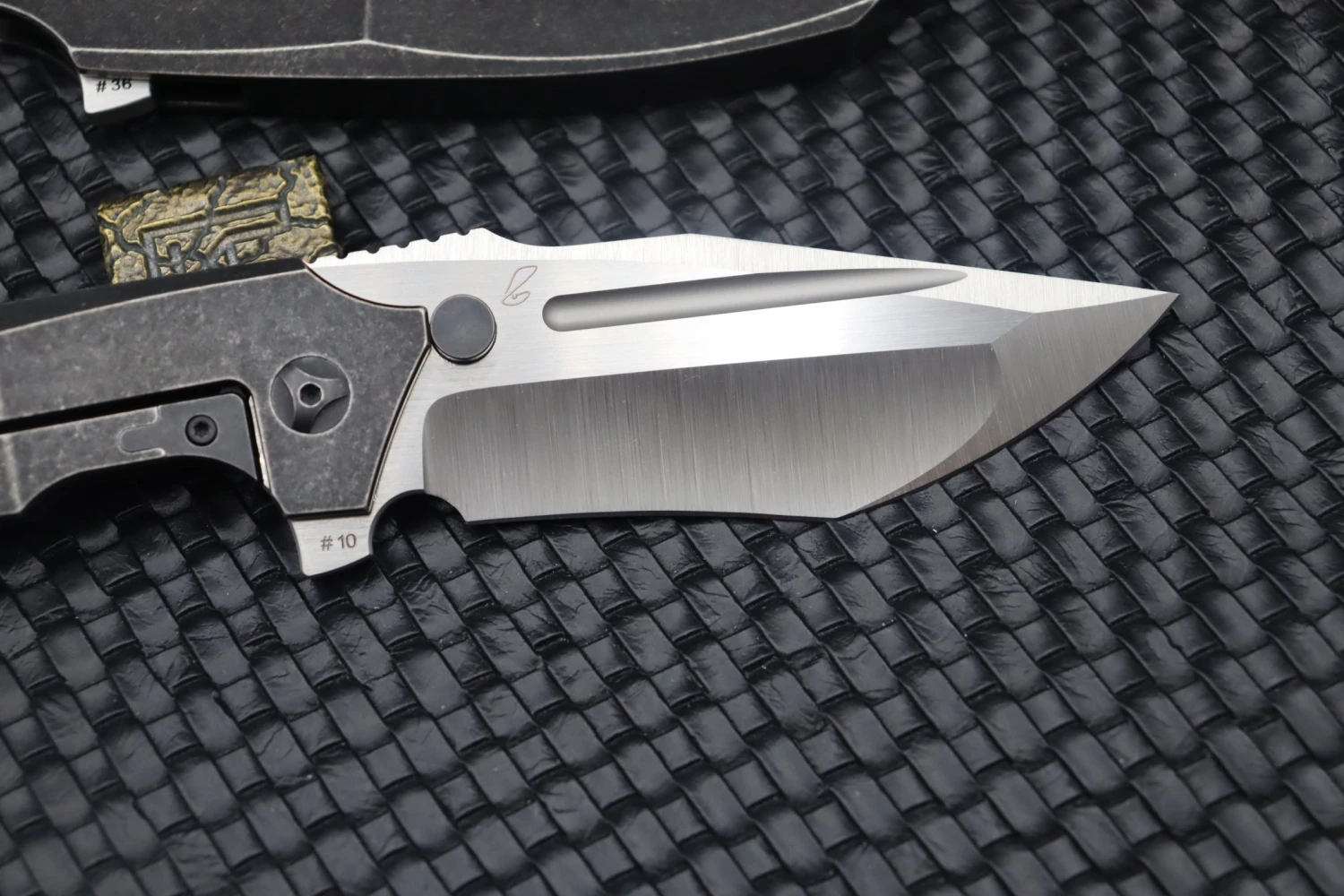 Custom Knife Factory Satori 2.0 Blackwash Ti Intergal With Satin M390 Compound Ground Blade 5 Custom Knife Factory Satori 2.0 Blackwash Ti Intergal With Satin M390 Compound Ground Blade - Image 5