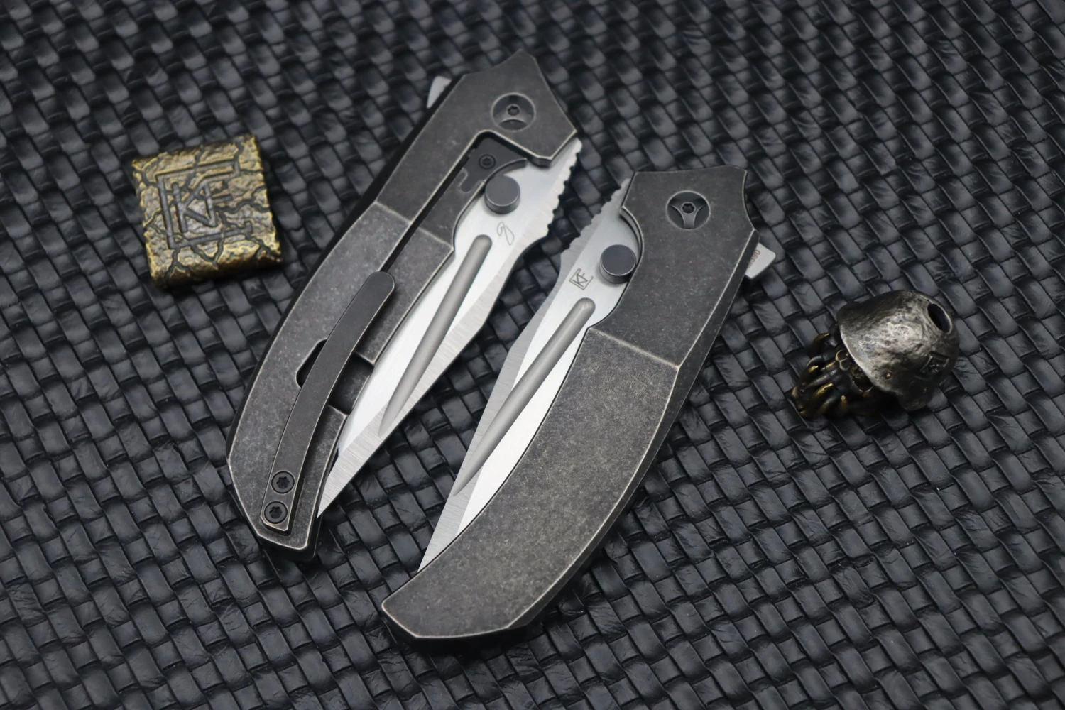 Custom Knife Factory Satori 2.0 Blackwash Ti Intergal With Satin M390 Compound Ground Blade 8 Custom Knife Factory Satori 2.0 Blackwash Ti Intergal With Satin M390 Compound Ground Blade - Image 8