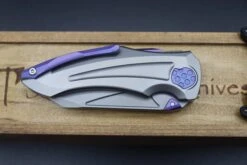 Jake Hoback Knives Sumo Stonewash Handle & Blade With Purple Anodized Accents -Nc Blade IMG 6214