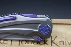 Jake Hoback Knives Sumo Stonewash Handle & Blade With Purple Anodized Accents -Nc Blade IMG 6217