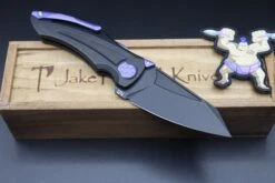 Jake Hoback Knives Sumo DLC Black Handle & Blade With Purple Anodized Accents 11 Jake Hoback Knives Sumo DLC Black Handle & Blade With Purple Anodized Accents -Nc Blade IMG 6222