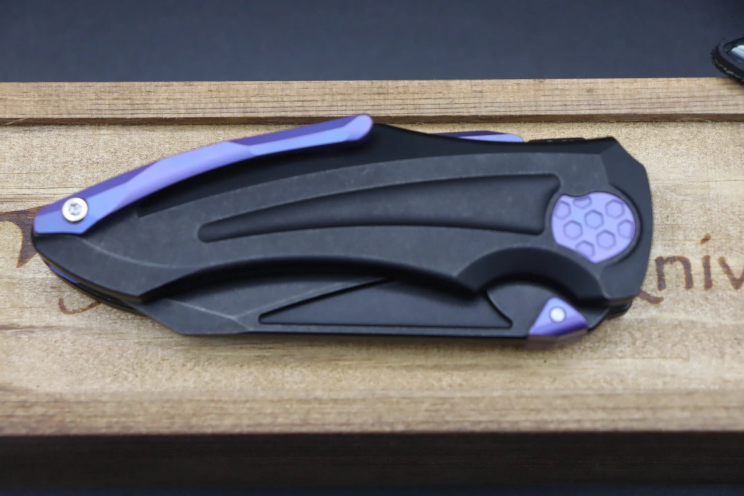 Jake Hoback Knives Sumo DLC Black Handle & Blade With Purple Anodized Accents 8 Jake Hoback Knives Sumo DLC Black Handle & Blade With Purple Anodized Accents - Image 8