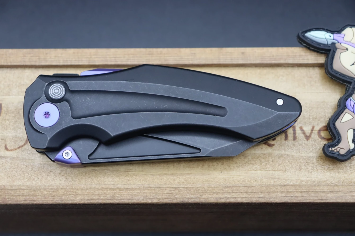 Jake Hoback Knives Sumo DLC Black Handle & Blade With Purple Anodized Accents 9 Jake Hoback Knives Sumo DLC Black Handle & Blade With Purple Anodized Accents - Image 9