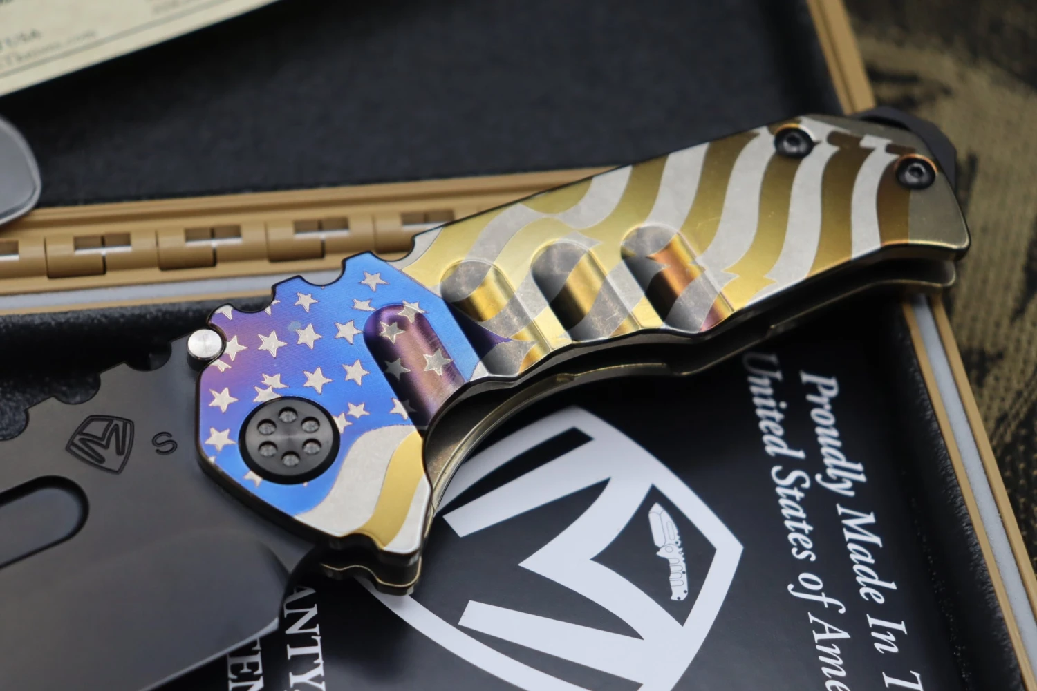 Medford Praetorian Genesis T S35 Tanto PVD & American Flag Engraving 4 Medford Praetorian Genesis T S35 Tanto PVD & American Flag Engraving - Image 4