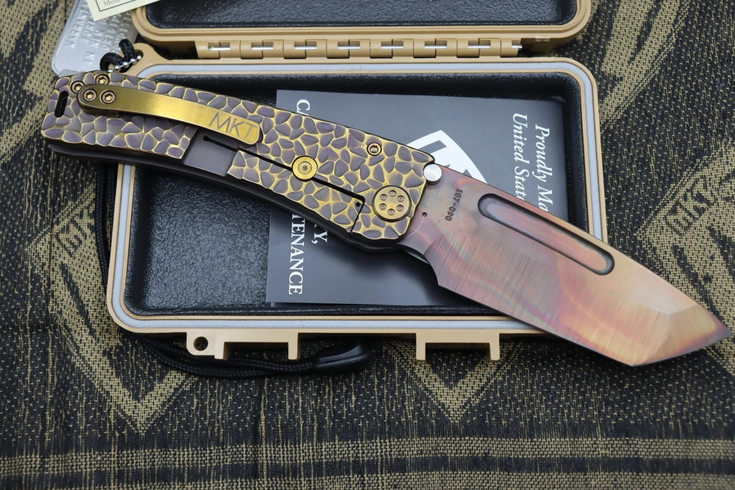 Medford Marauder H "Peaks & Valleys" Handles W/ Bronze Hardware & S35VN Vulcan Tanto 11 Medford Marauder H "Peaks & Valleys" Handles W/ Bronze Hardware & S35VN Vulcan Tanto - Image 11