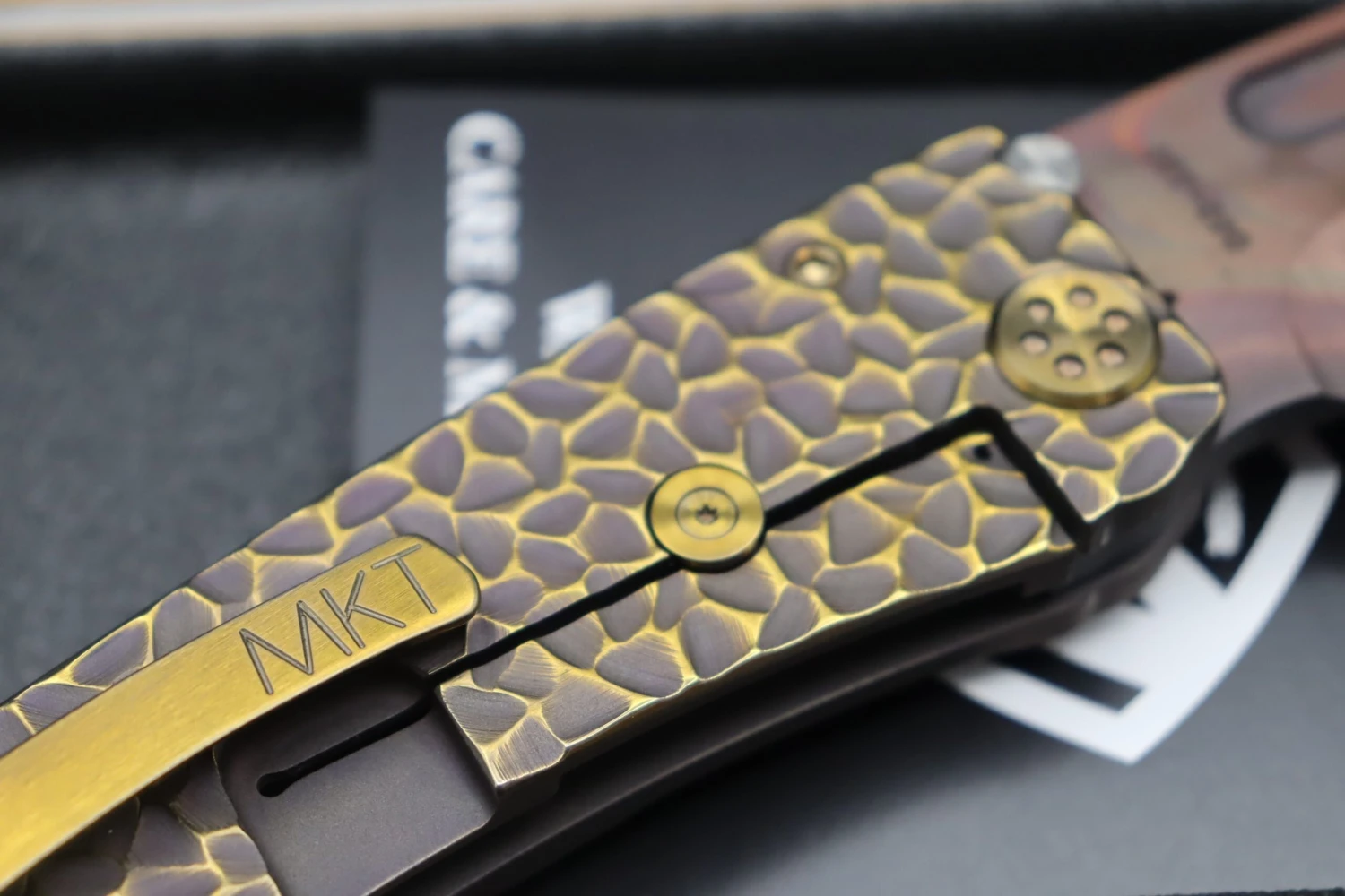 Medford Marauder H "Peaks & Valleys" Handles W/ Bronze Hardware & S35VN Vulcan Tanto 6 Medford Marauder H "Peaks & Valleys" Handles W/ Bronze Hardware & S35VN Vulcan Tanto - Image 6