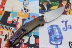 Custom Knife Factory & Marfione Custom Knives Collaboration Sokosha High Polish Damasteel & Purple Carbon Fiber One-Off -Nc Blade IMG 7432