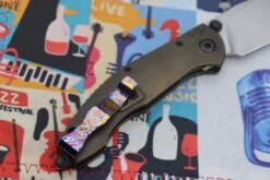 Custom Knife Factory & Marfione Custom Knives Collaboration Sokosha High Polish Damasteel & Purple Carbon Fiber One-Off -Nc Blade IMG 7433