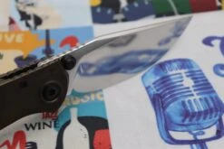 Custom Knife Factory & Marfione Custom Knives Collaboration Sokosha High Polish Damasteel & Purple Carbon Fiber One-Off -Nc Blade IMG 7435