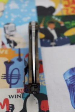 Custom Knife Factory & Marfione Custom Knives Collaboration Sokosha High Polish Damasteel & Purple Carbon Fiber One-Off -Nc Blade IMG 7439