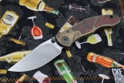 Custom Knife Factory & Marfione Custom Knives Collaboration Sokosha High Polish Damasteel & Red Carbon Fiber One-Off