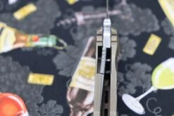 Custom Knife Factory & Marfione Custom Knives Collaboration Sokosha High Polish Damasteel & Red Carbon Fiber One-Off -Nc Blade IMG 7484