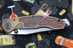 Custom Knife Factory & Marfione Custom Knives Collaboration Sokosha High Polish Damasteel & Red Carbon Fiber One-Off -Nc Blade IMG 7489