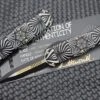 Microtech Hera D/E Two-Toned Black W/ Gold Accents 'SOURCE' Artwork 702-1TSOS