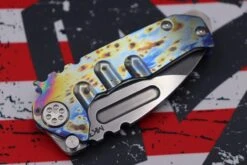Medford Micro Praetorian T W/ Tumbled S35 & Faced/Flamed Blue Galaxy Finish Handle/Clip -Nc Blade IMG 8628