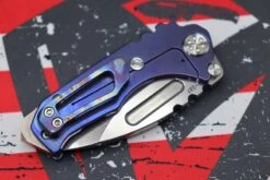Medford Micro Praetorian T W/ Tumbled S35 & Faced/Flamed Blue Galaxy Finish Handle/Clip -Nc Blade IMG 8629