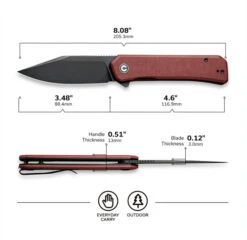 CIVIVI Relic Burgundy G-10 & Black Nitro-V C20077B-2 -Nc Blade Image2 13 22at10.44PM 2