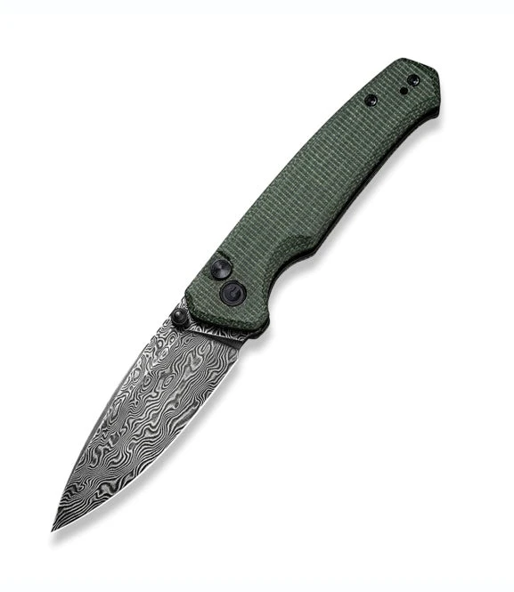 Civivi Altus - Button Lock Thumb Stud W/ Green Micarta Handle & Damascus C20076-DS1 1 Civivi Altus - Button Lock Thumb Stud W/ Green Micarta Handle & Damascus C20076-DS1
