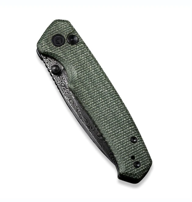Civivi Altus - Button Lock Thumb Stud W/ Green Micarta Handle & Damascus C20076-DS1 3 Civivi Altus - Button Lock Thumb Stud W/ Green Micarta Handle & Damascus C20076-DS1 - Image 3