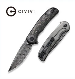 Civivi NOx - Flipper W/ Carbon Fiber Handle & Damascus C2110DS-1