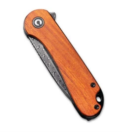 Civivi Elementum Flipper - Cuibourtia Wood Handle & Damascus C907DS-2 -Nc Blade Image2 3 22at12.13PM