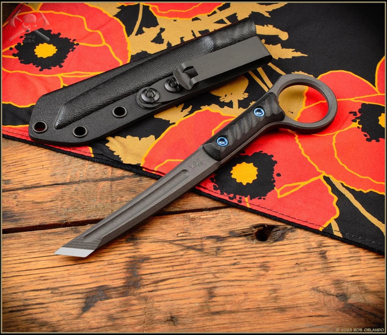 RMJ Tactical Stabby Guy Cobalt Cerakote CPM-3V & Black G-10 W/ Blue Hardware 1 RMJ Tactical Stabby Guy Cobalt Cerakote CPM-3V & Black G-10 W/ Blue Hardware