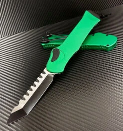 Heretic Hydra V3 Toxic Green Aluminum Handle & Two Tone Black Tanto MagnaCut H006-11A-TXGRN