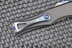 Marfione Hera D/E Spike Grind Hot Blued Vegas Forge Reptilian Pattern Damascus & Black Anodized Handle W/ Zircuti Button & Pocket Clip & DLC Two Tone Hardware -Nc Blade image 00692b23 3e93 47a3 96e5 d1bdcfa64151