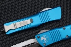 Microtech Combat Troodon Double Edge Fully Serrated Stonewash & Turquoise 142-12TQ -Nc Blade image 023995f4 6eb4 4676 a740 54ddf094c4ae