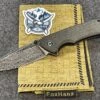Civivi Brazen Flipper Dark Green Micarta Damascus C2102DS-3