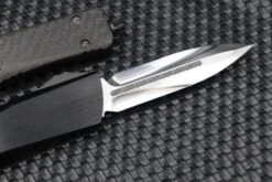 Marfione Custom Knives Combat Troodon D/E Mirror Polish W/ Carbon Fiber Inlays & Carbon Fiber Top/Button W/ Hefted Black Handle & DLC Ringed Hardware -Nc Blade image 0774ab5e d10a 40d2 9639 57ec0efdc584